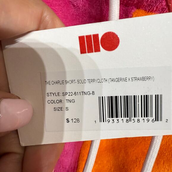 Solid & Striped Tangerine Strawberry The Charlie Terrycloth Shorts Sz M NWT - Picture 7 of 12